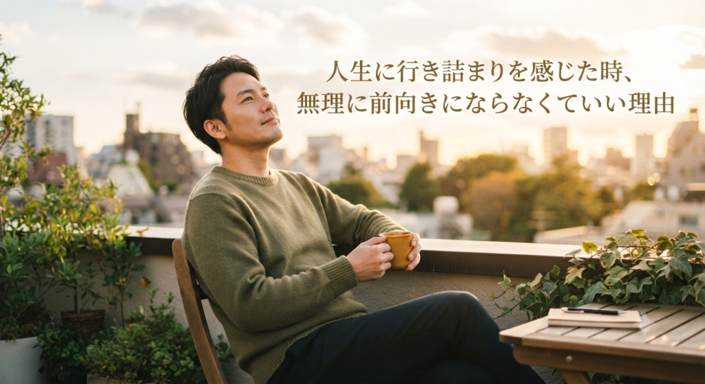 人生に行き詰まりを感じた時、無理に前向きにならなくていい理由