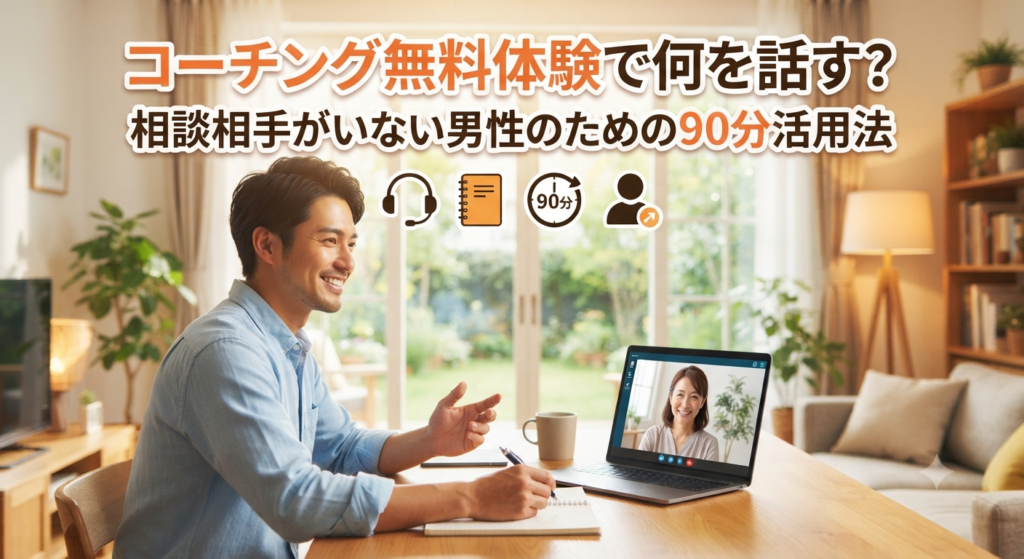 「コーチング無料体験で何を話す？相談相手がいない男性のための90分活用法」