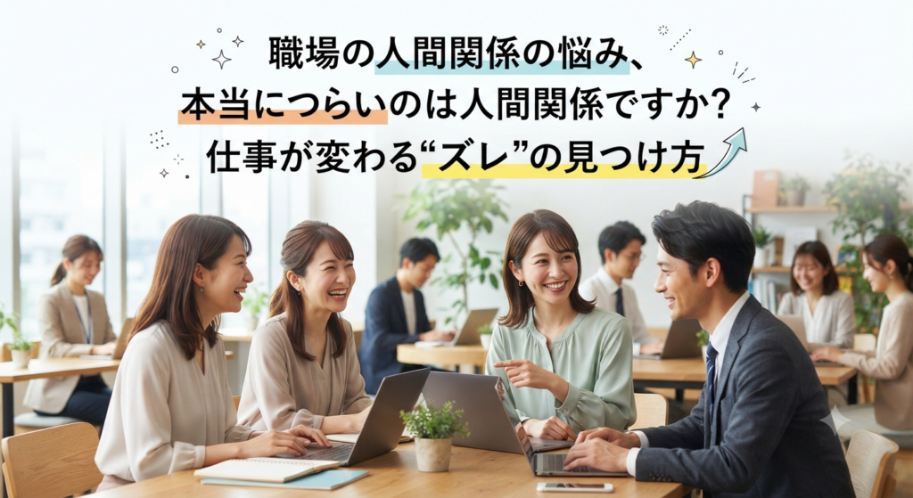 職場の人間関係の悩み、本当につらいのは人間関係ですか？仕事が変わる“ズレ”の見つけ方