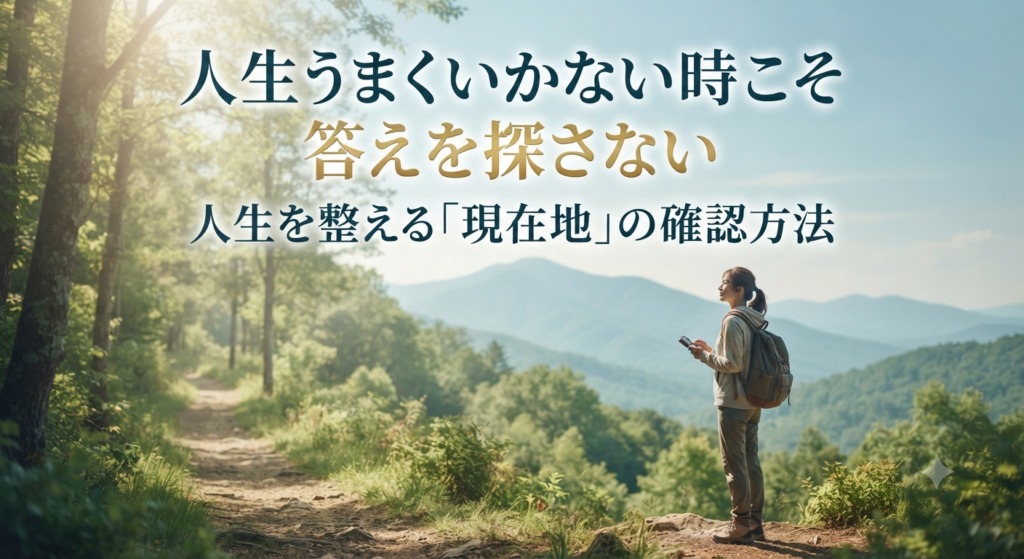 人生うまくいかない時こそ答えを探さない｜人生を整える「現在地」の確認方法