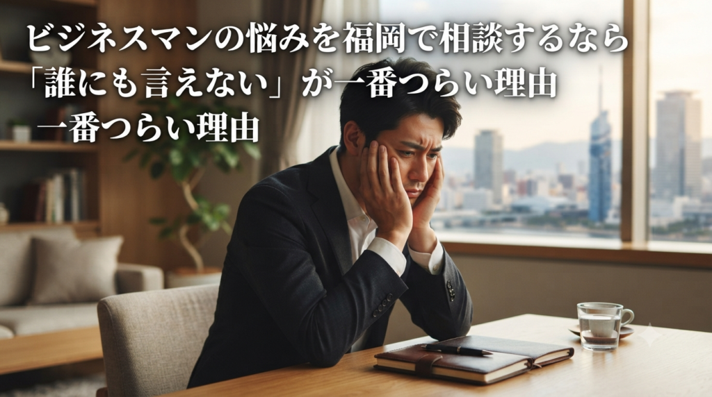ビジネスマンの悩みを福岡で相談するなら｜「誰にも言えない」が一番つらい理由