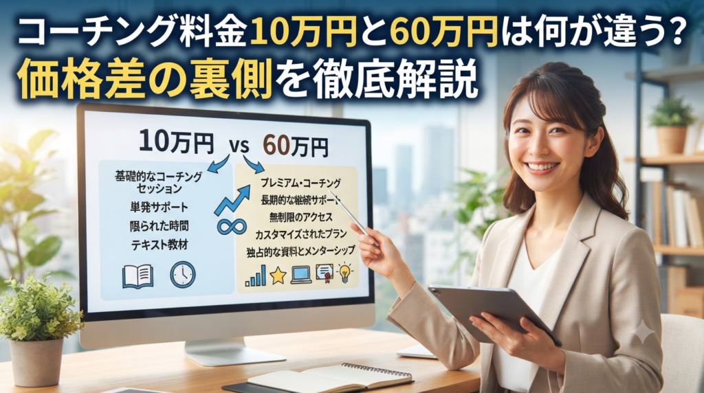 コーチング料金10万円と60万円は何が違う？価格差の裏側を徹底解説