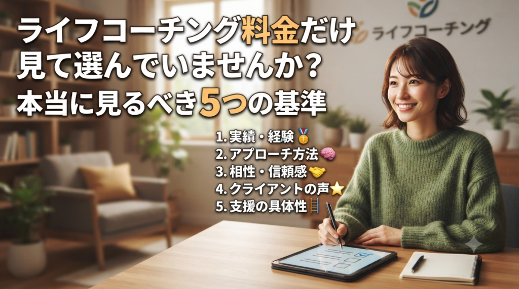 ライフコーチング料金だけ見て選んでいませんか？本当に見るべき5つの基準 