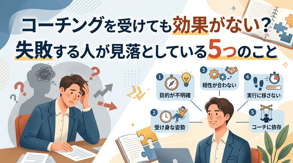 コーチングを受けても効果がない？失敗する人が見落としている5つのこと