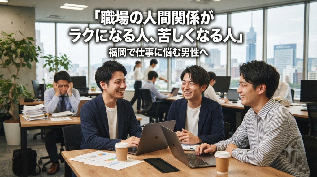 職場の人間関係がラクになる人、苦しくなる人｜福岡で仕事に悩む男性へ