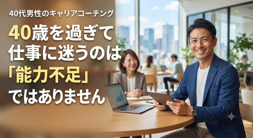 コーチング 40代 男性｜40歳を過ぎて仕事に迷うのは「能力不足」ではありません