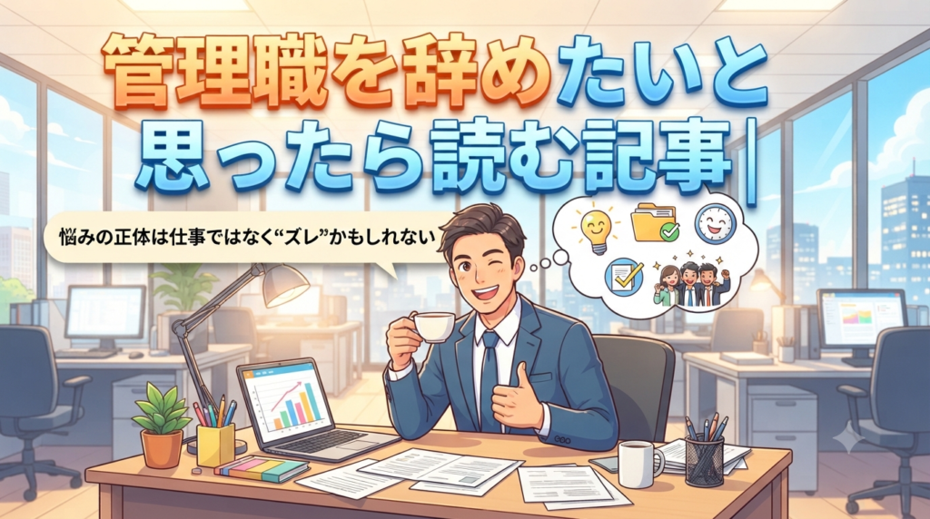 管理職を辞めたいと思ったら読む記事｜悩みの正体は仕事ではなく“ズレ”かもしれない