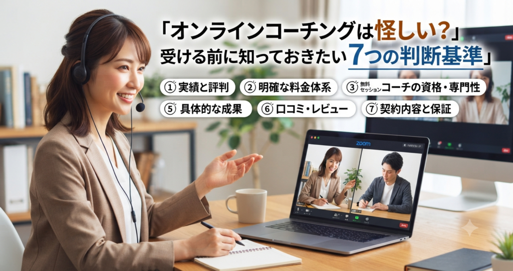 オンラインコーチングは怪しい？受ける前に知っておきたい7つの判断基準