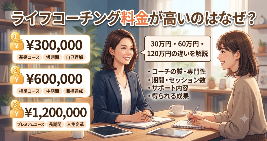 ライフコーチング料金が高いのはなぜ？30万円・60万円・120万円の違いを解説