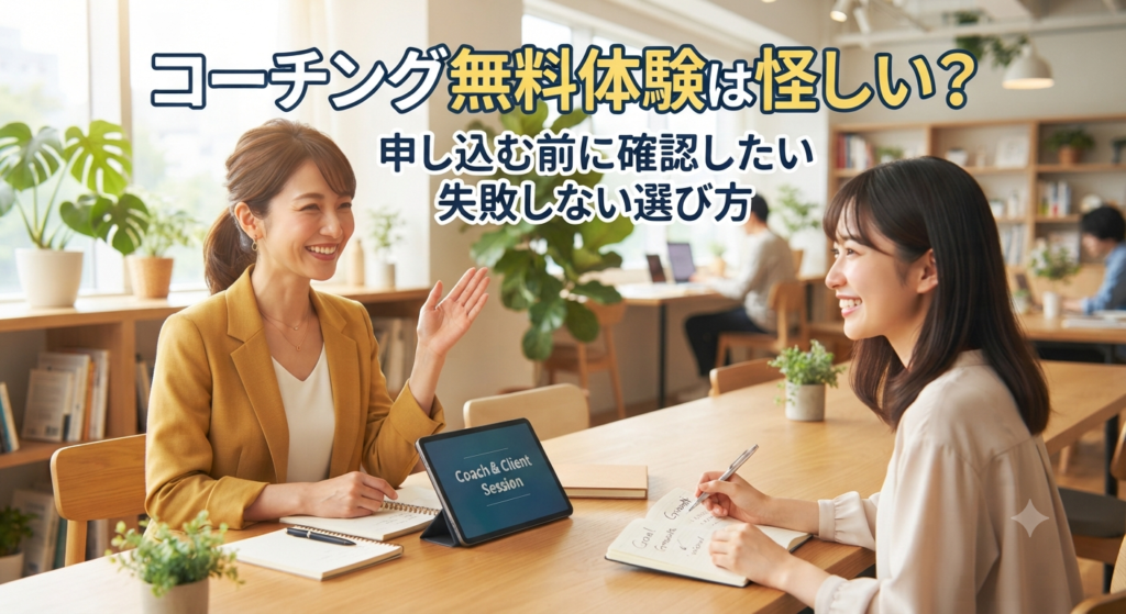 コーチング無料体験は怪しい？申し込む前に確認したい失敗しない選び方