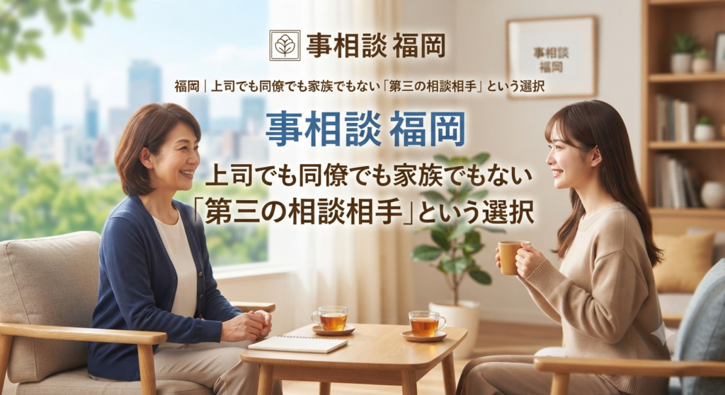仕事相談 福岡｜上司でも同僚でも家族でもない「第三の相談相手」という選択 