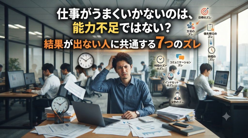 仕事がうまくいかないのは、能力不足ではない？結果が出ない人に共通する7つのズレ 