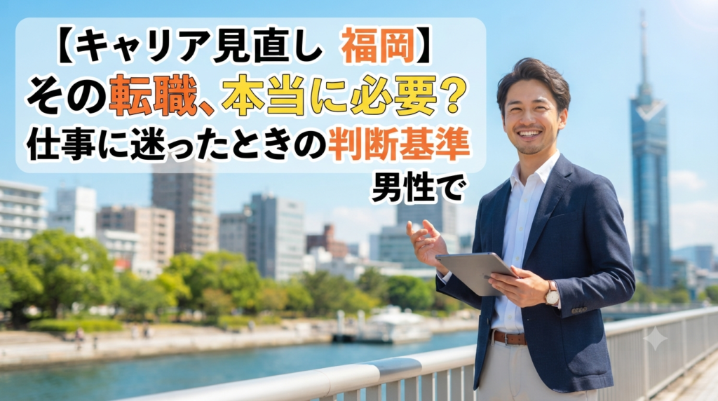 【キャリア見直し 福岡】その転職、本当に必要？仕事に迷ったときの判断基準