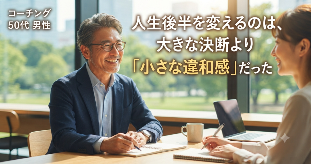 コーチング 50代 男性｜人生後半を変えるのは、大きな決断より「小さな違和感」だった