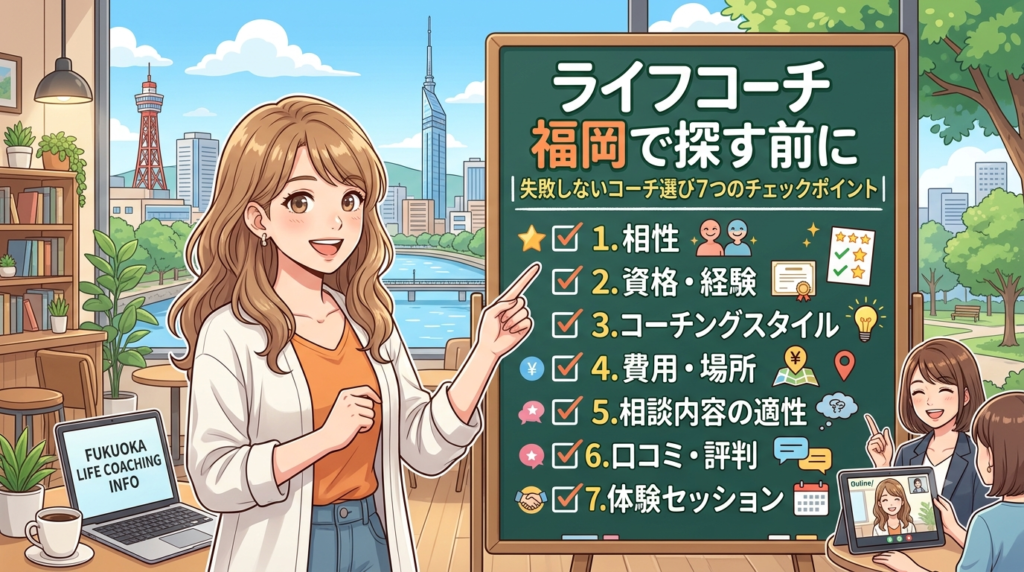 ライフコーチ 福岡で探す前に｜失敗しないコーチ選び7つのチェックポイント