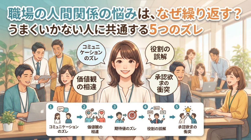 職場の人間関係の悩みは、なぜ繰り返す？うまくいかない人に共通する5つのズレ