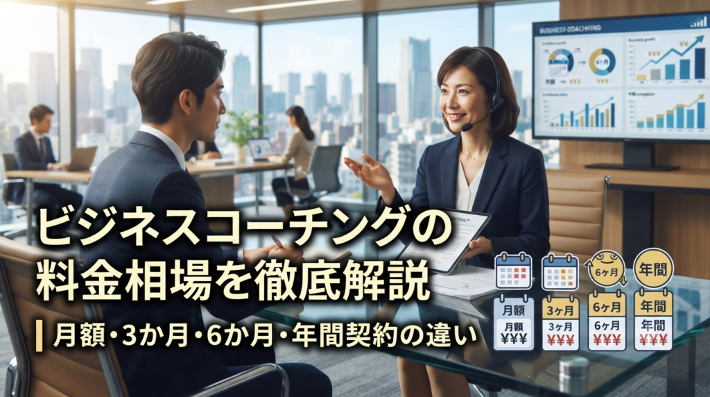 ビジネスコーチングの料金相場を徹底解説｜月額・3か月・6か月・年間契約の違い