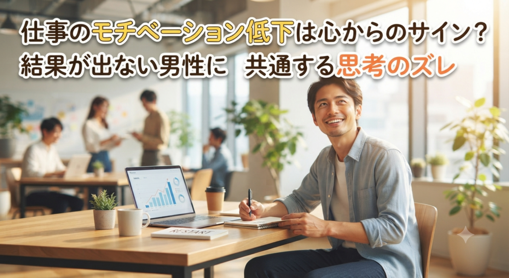 仕事のモチベーション低下は心からのサイン？結果が出ない男性に共通する思考のズレ