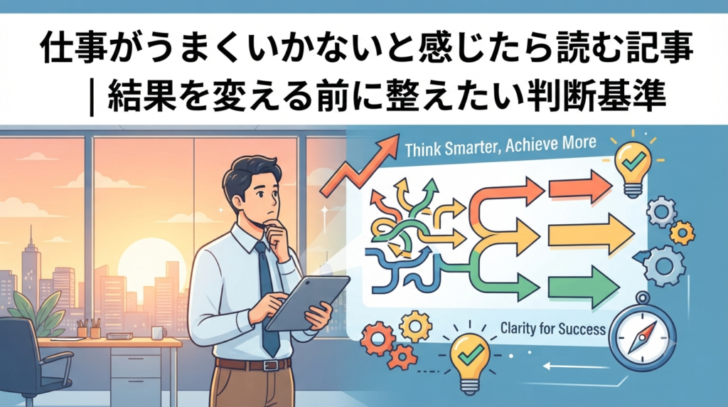 仕事がうまくいかないと感じたら読む記事｜結果を変える前に整えたい判断基準