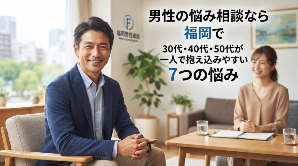 男性の悩み相談なら福岡で｜30代・40代・50代が一人で抱え込みやすい7つの悩み
