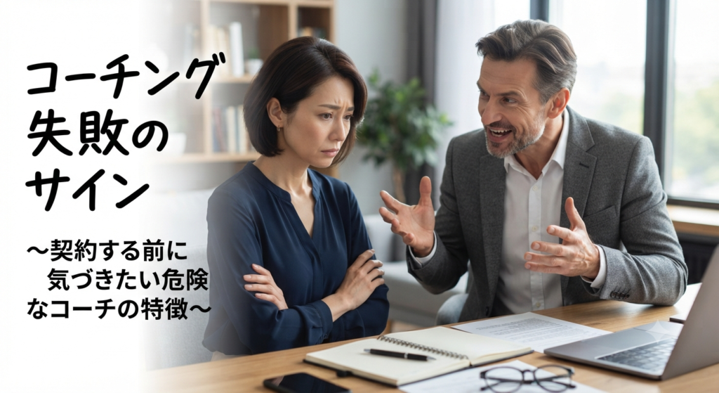 コーチング失敗のサイン｜契約する前に気づきたい危険なコーチの特徴