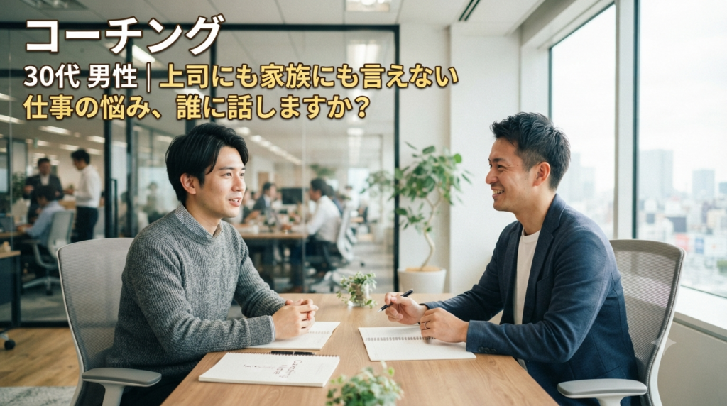 コーチング 30代 男性｜上司にも家族にも言えない仕事の悩み、誰に話しますか？