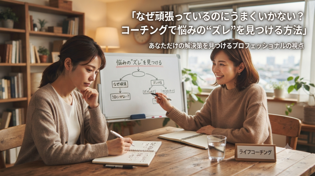 なぜ頑張っているのにうまくいかない？コーチングで悩みの“ズレ”を見つける方法