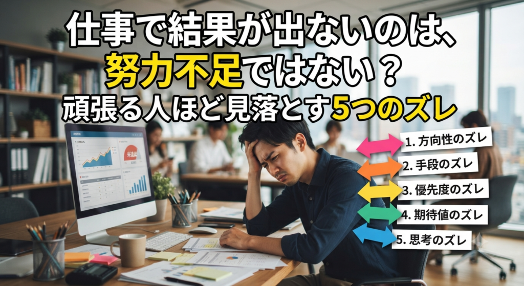仕事で結果が出ないのは、努力不足ではない？頑張る人ほど見落とす5つのズレ