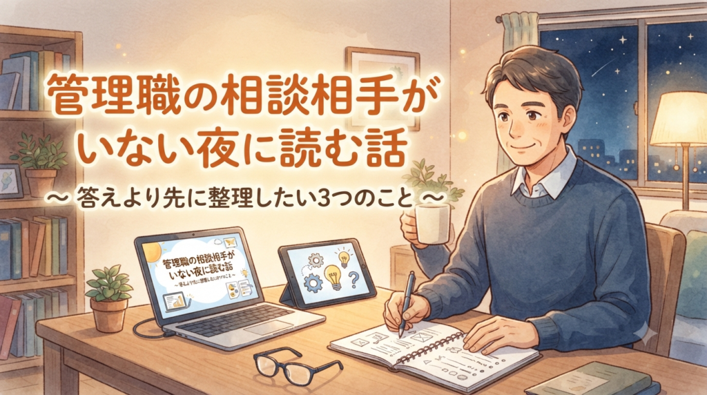 管理職の相談相手がいない夜に読む話｜答えより先に整理したい3つのこと