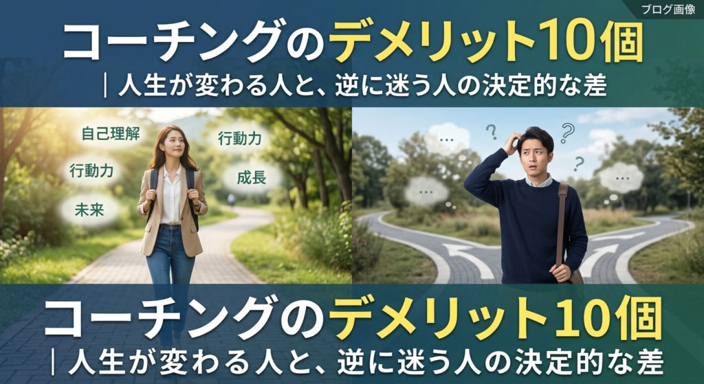 コーチングのデメリット10個｜人生が変わる人と、逆に迷う人の決定的な差