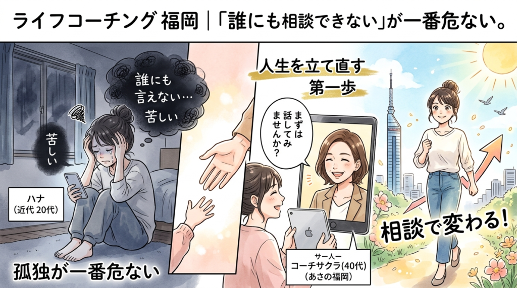 ライフコーチング 福岡｜「誰にも相談できない」が一番危ない。人生を立て直す第一歩