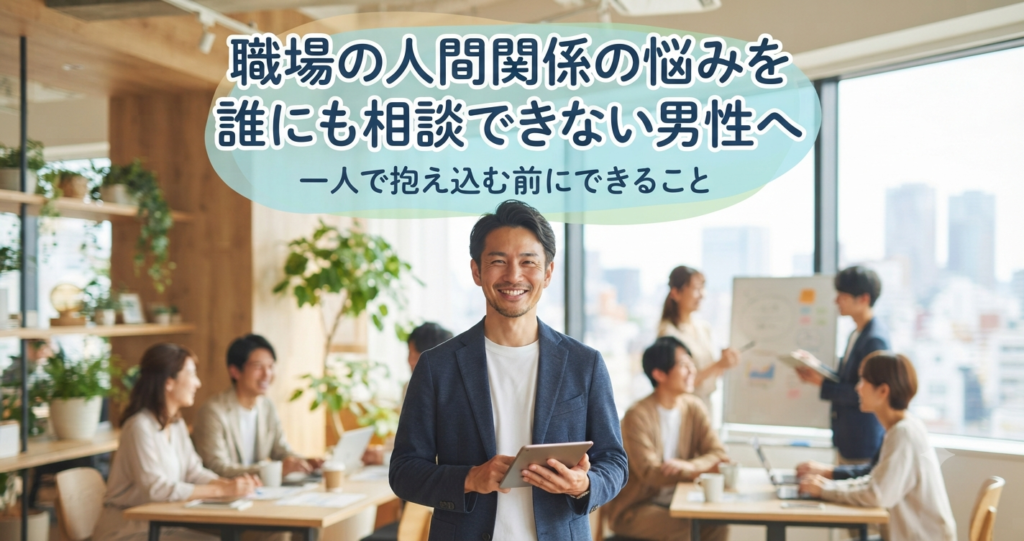 職場の人間関係の悩みを誰にも相談できない男性へ｜一人で抱え込む前にできること