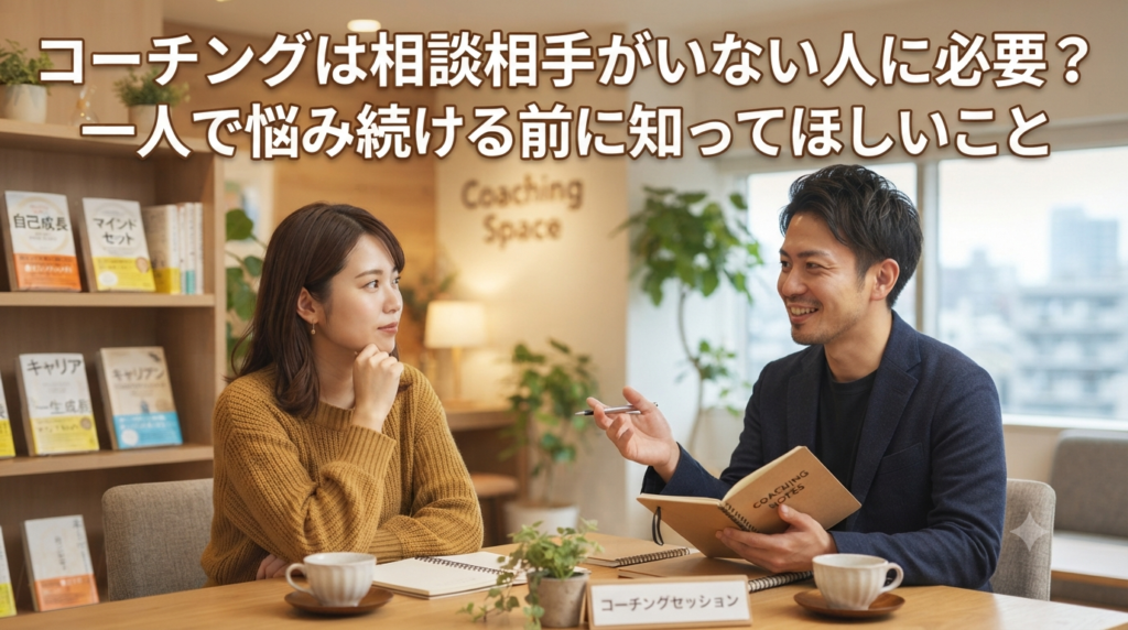 コーチングは相談相手がいない人に必要？一人で悩み続ける前に知ってほしいこと
