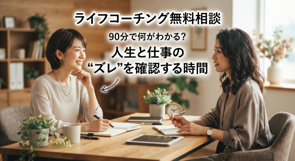 ライフコーチング無料相談90分で何がわかる？人生と仕事の“ズレ”を確認する時間 