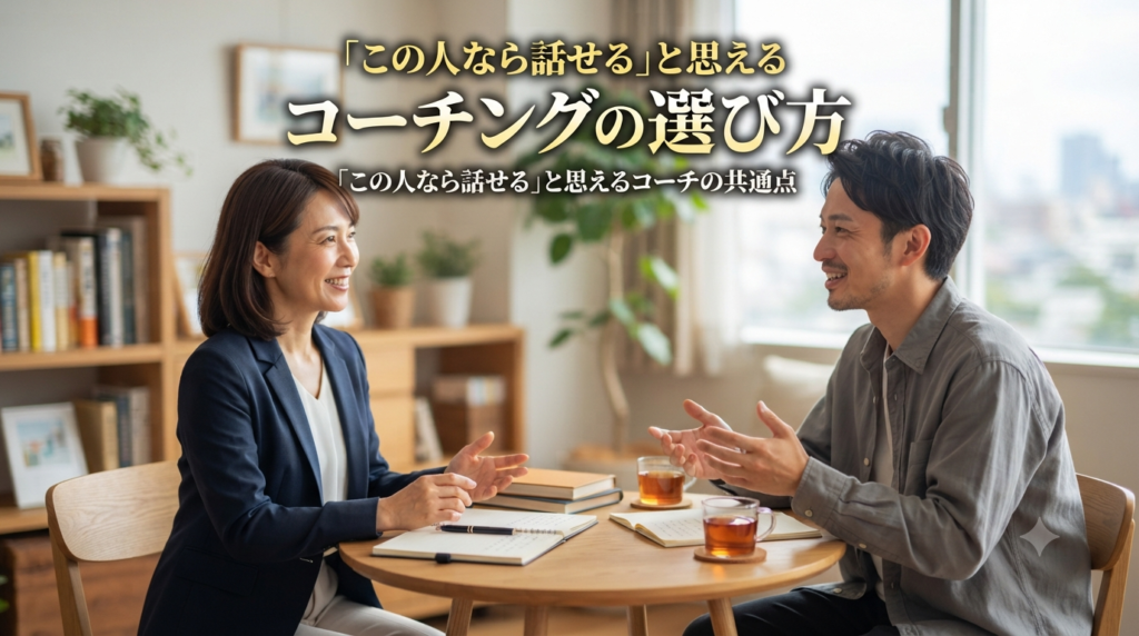 コーチングの選び方｜「この人なら話せる」と思えるコーチの共通点