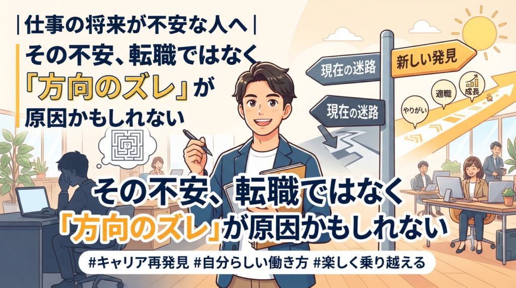 仕事の将来が不安な人へ｜その不安、転職ではなく「方向のズレ」が原因かもしれない