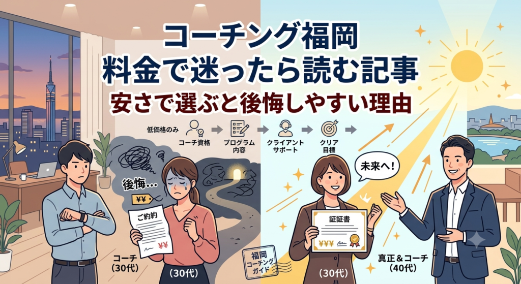 コーチング 福岡 料金で迷ったら読む記事｜安さで選ぶと後悔しやすい理由