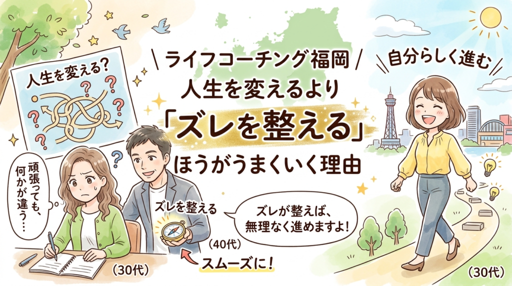 ライフコーチング 福岡｜人生を変えるより「ズレを整える」ほうがうまくいく理由