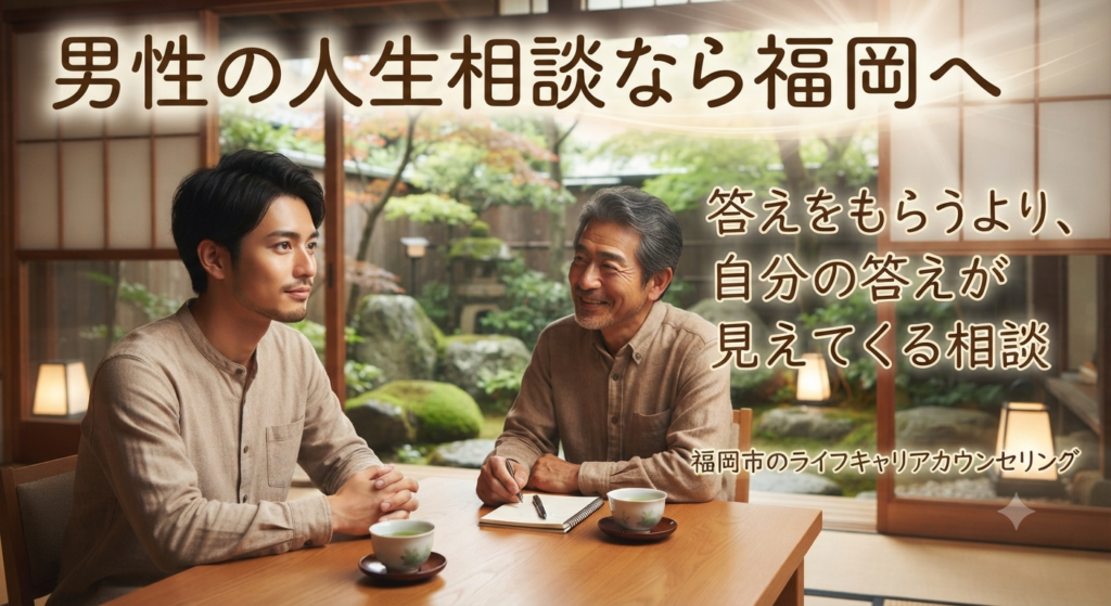 男性の人生相談なら福岡へ｜答えをもらうより、自分の答えが見えてくる相談