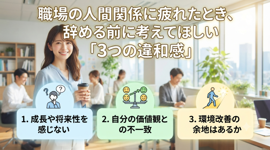 職場の人間関係に疲れたとき、辞める前に考えてほしい「3つの違和感」