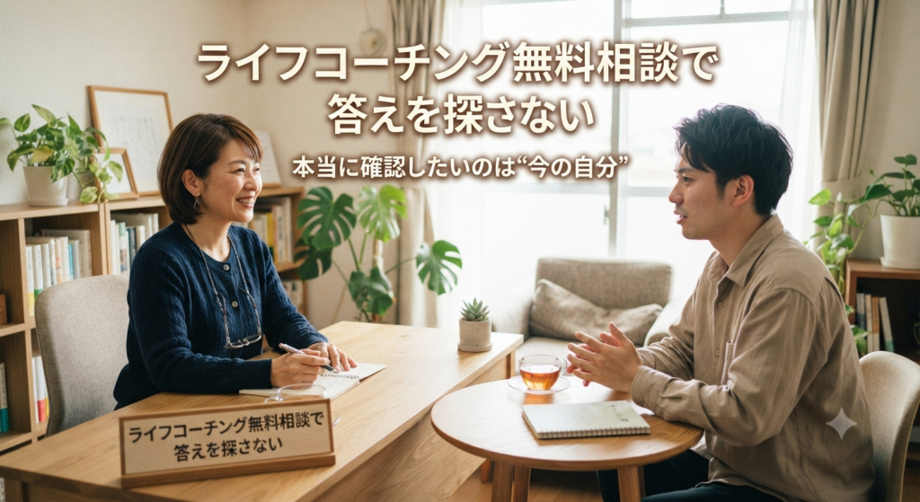 ライフコーチング無料相談で答えを探さない｜本当に確認したいのは“今の自分”