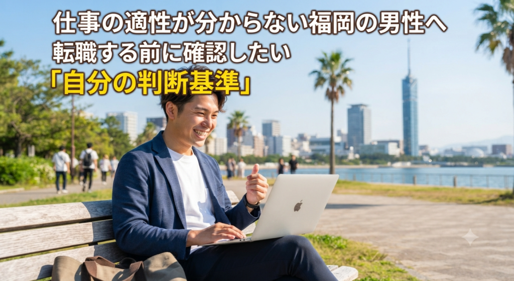 仕事の適性が分からない福岡の男性へ｜転職する前に確認したい「自分の判断基準」